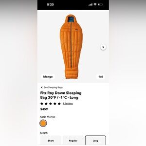 Patagonia brand new sleeping bag, current retail price $459.